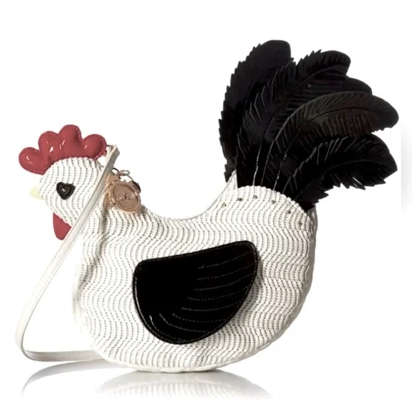 RARE NIP Betsey Johnson Wing Man Rooster 🐔 👜 in orginal packaging Collectors pc. - Picture 2 of 12